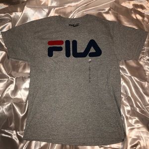 Fila Heather Grey Basic Logo Printed T-Shirt